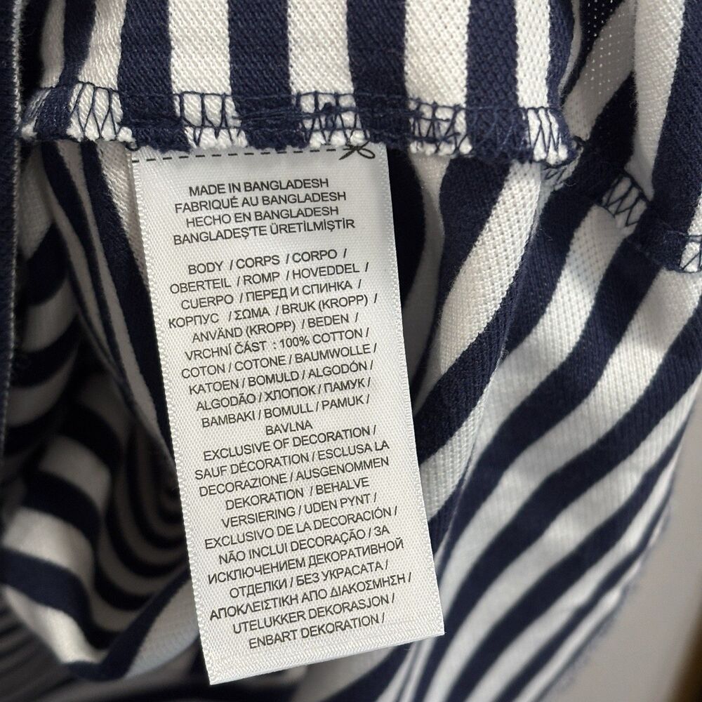 Polo Ralph Lauren Mens 6XB Navy Blue White Striped Short Sleeve Polo Shirt NWT - Picture 7 of 8